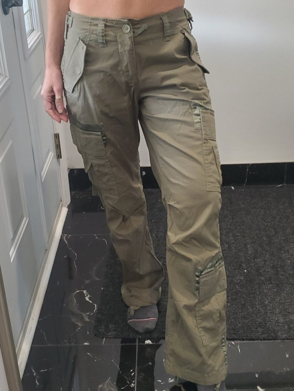 Abercrombie & Fitch Vintage 90s Khaki Military Cargo Paratrooper Pants